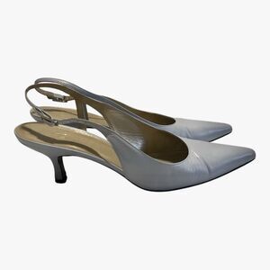 Stuart Weitzman Womens Vinnie ? Slingback Heels US 7.5 B Baby Blue Leather EUC